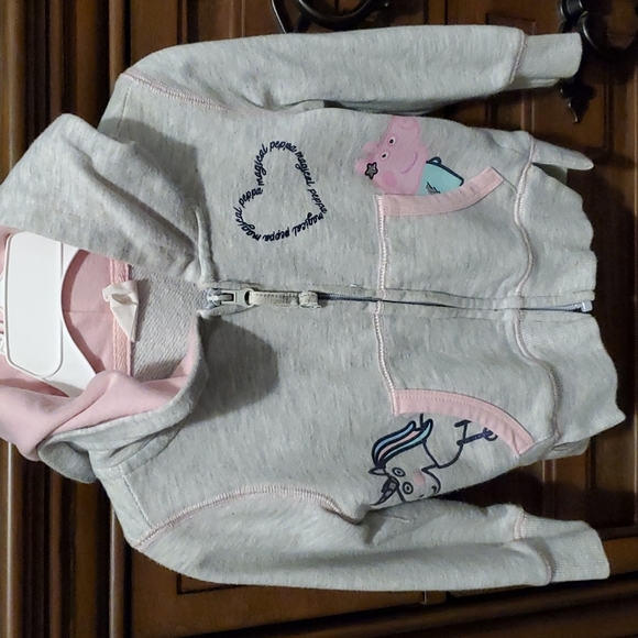 Like New Peppa Pig Hoodie with Unicorn Horn on Hood - Picture 1 of 6